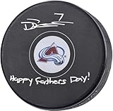 Devon Toews Colordao Avalanche Autographed Hockey Puck with 'Happy Father's Day' Inscription - NHL Auction Exclusive - Autographed NHL Pucks