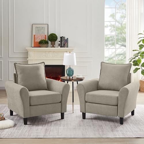 Sillón Moderno Beige Piel de Melocotón miniatura 6