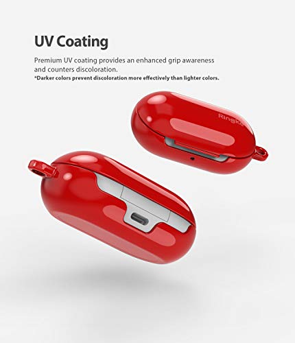 Image of Ringke Galaxy Buds Plus /Galaxy Buds Case - Hard PC Case Cover Accessory with Carabiner - Red