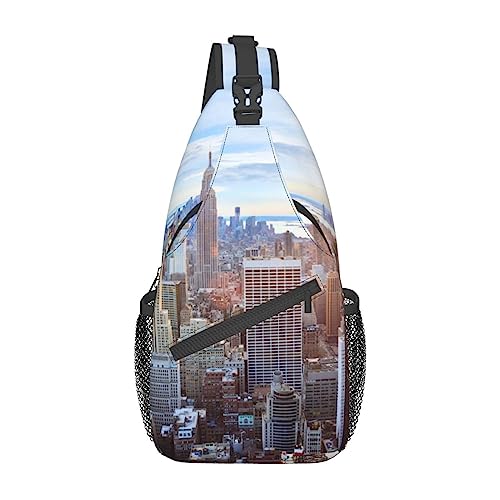 Sac à dos à bandoulière New York noir en corde style sling pour homme et femme