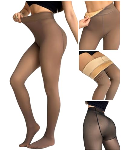 Chic Me 2-Pack Magic Fleece Lined Leggings 2025 Thermal Pantyhose High Waist Leggings Tights2