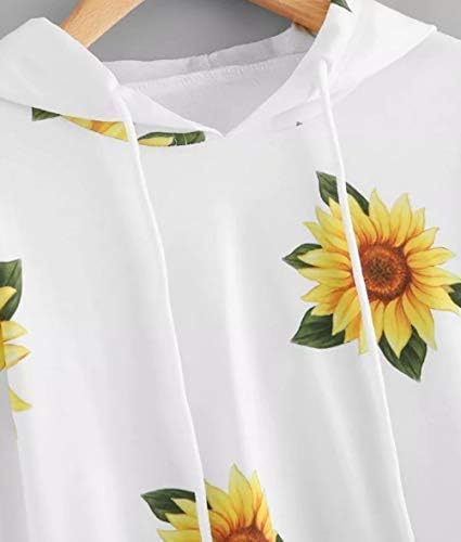 sunflower print crop hoodie