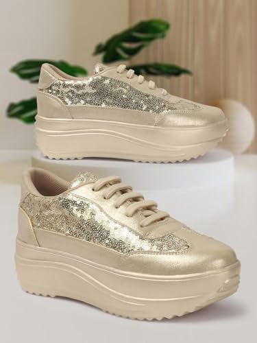 Image of Vendoz Women Party & Casual Glitter Wedding Bridal Sneakers