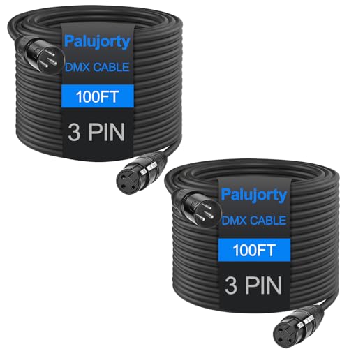 Câble DMX 3 broches spiralé pour animation de soirée DJ lot de 2 câbles de 30,5 m