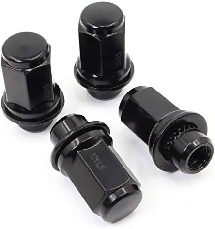 Set Of 4 Black Lug Nut Wheel Locks - 12x1.5 Mag Style For Toyota & Lexus, 1.47 Inch Length, Rust Resistant