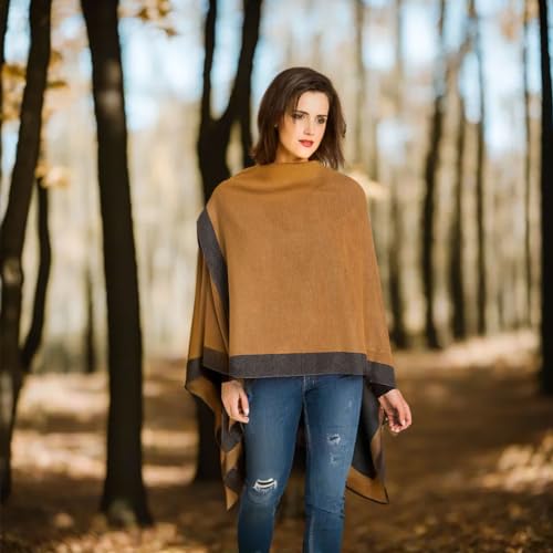 Women's Shawl Wrap Poncho Ruana Cape Cardigan Sweater Open Front for Travel Flight Cruises3