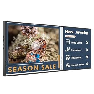 Canlarriz Digital Signage Display 29 Zoll, 700 Nits Digitale Menüboards 2K Stretched Bar Monitor, Werbedisplay Digital Ideal für Business & Restaurant, HDMI/WLAN, Schwarz