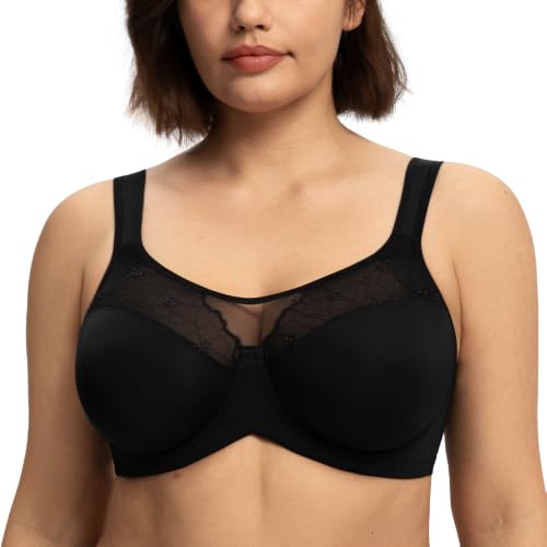Image of HSIA Minimizer Bras for Women, Full Coverage Coolcomfort Plus Size Bra | Supportive Underwire, Minimizing, Cooling Comfort, Unlined, Seamless, Back Smoothing, Unpadded, T Shirt Bra for Large Breasts