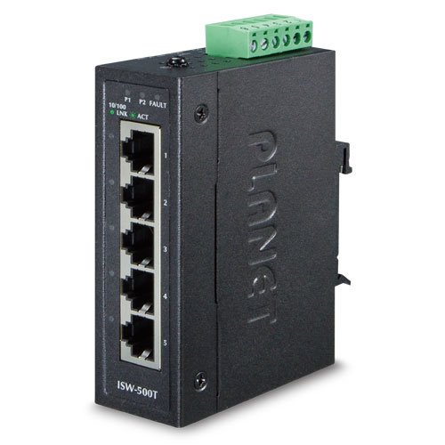 ISW-500T IP30 Compact Size 5-Port 10/100TX Industrial Fast Ethernet Switch (-40~75 degrees C)