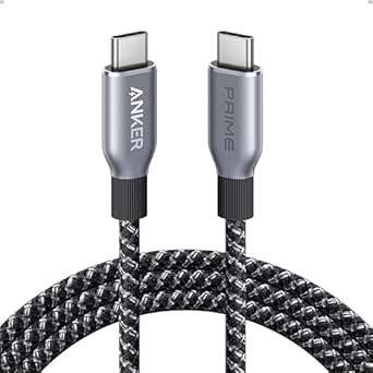 Anker Prime USB C to USB C Cable, 240W Fast Charging Cord, Upcycled-Braided Nylon with 100-Year Bend Durability for iPhone 16 Series, MacBook, Galaxy S24(6 FT)