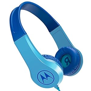 Motorola SQUADS200BL Squads 200 Kids Wired Headphones with Anti-Allergic Cushion Pads | Blue