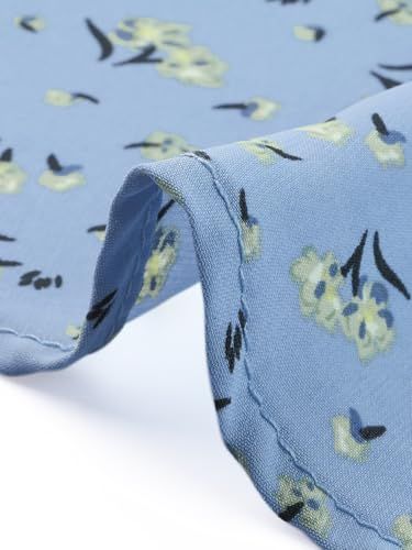 Image of Allegra K Women's Peter Pan Collar Tie Neck Short Sleeves A-Line Elegant Belted Vintage Floral Dress