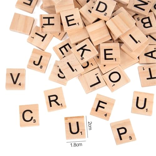 Fichas de madera para Scrabble 6 sets letras y números miniatura 7