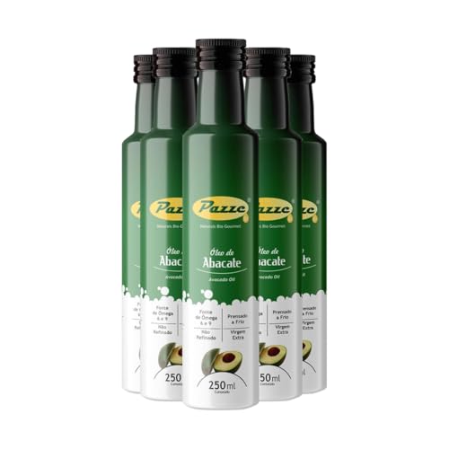 Kit 5 Óleo Azeite de Abacate Extra Virgem Pazze 250ml