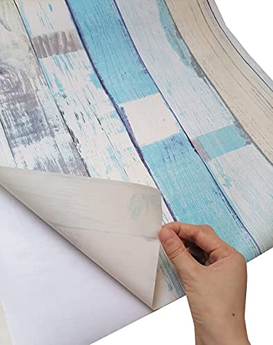 17.7X195 Inches Self Adhesive Vinyl Colorful Beach Wood Look Contact Paper Shelf Liner For Kitchen Cabinets Dresser Drawer Table Cupboard Bookshelves Funiture Wall Decor #TOP1