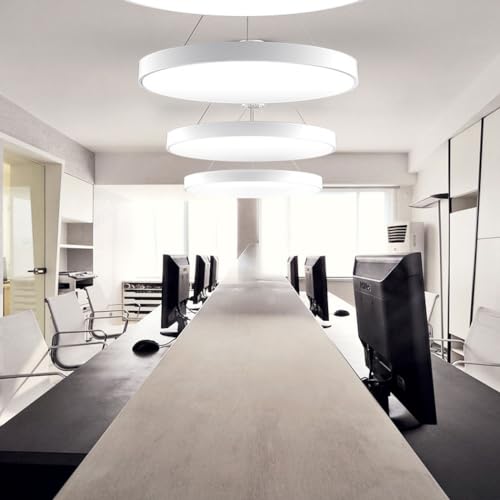 Lámpara colgante LED de 36W regulable y luz de techo moderna L oscuro para comercio 5