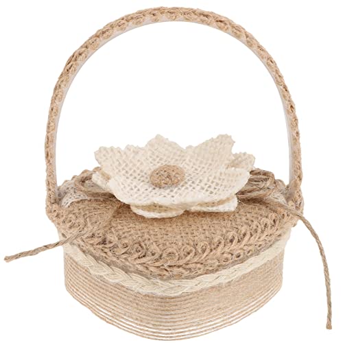 NUOLUX Panier De Rangement Anneau De Mariage Organisateur Boîte À Bijoux Rustique Pratique Pour Bague Fiançailles Cadeau Mariée