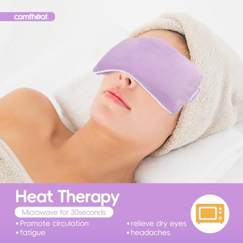 Comfheat Lavender Weighted Eye Pillow for Yoga, Microwavable Moist Heat Eye Compress Mask with Washable Cover for Relaxation, Sleeping, Meditation, Yoga, Spa, Migraine Relief (Purple) - Image 5