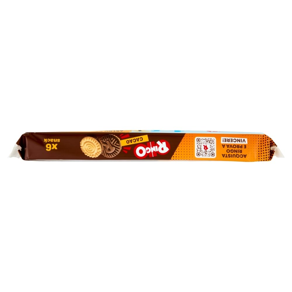 Italian Gourmet – Ringo Cacao Biscuits Sandwich au Cacao, Lot de 12 x 330 g, Biscuits fourrés crème, Goûter & Snack, Format familial, Idéal petit-déjeuner/pause café + Italian Gourmet Polpa