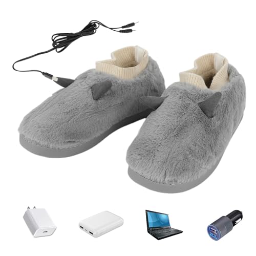 Zapatillas Con Calefacción USB, Calentador De Pies Eléctrico De Felpa, Zapatillas Para Microondas,...