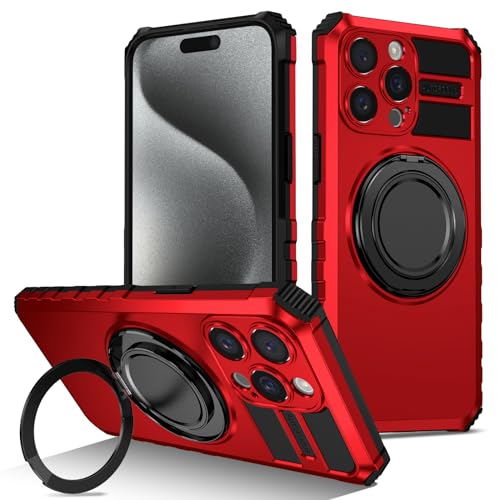 Coque iPhone 15 Pro Max avec anneau support métal pour MagSafe