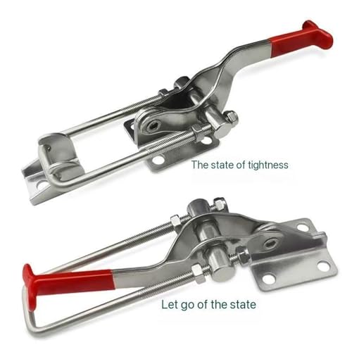 4 Stück Kniehebelspanner Metall, Spannverschluss Groß Spannschnäpper Verstellbar Schnappverschluss GH-431 Klipper Verschluss Kistenverschluss Hebel Verschluss für Schrank Tür Kisten Koffer