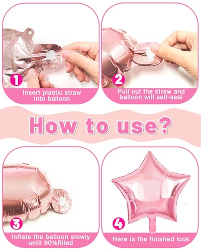 Image of Pink Happy Birthday Party Decorations with Banner Balloons for Women Girls