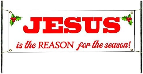Jesus Is The Reason For The Season Holiday Party Decor Unique Novelty Outdoor Christmas Decorations Vinyl Banner Sign 24" x 72"