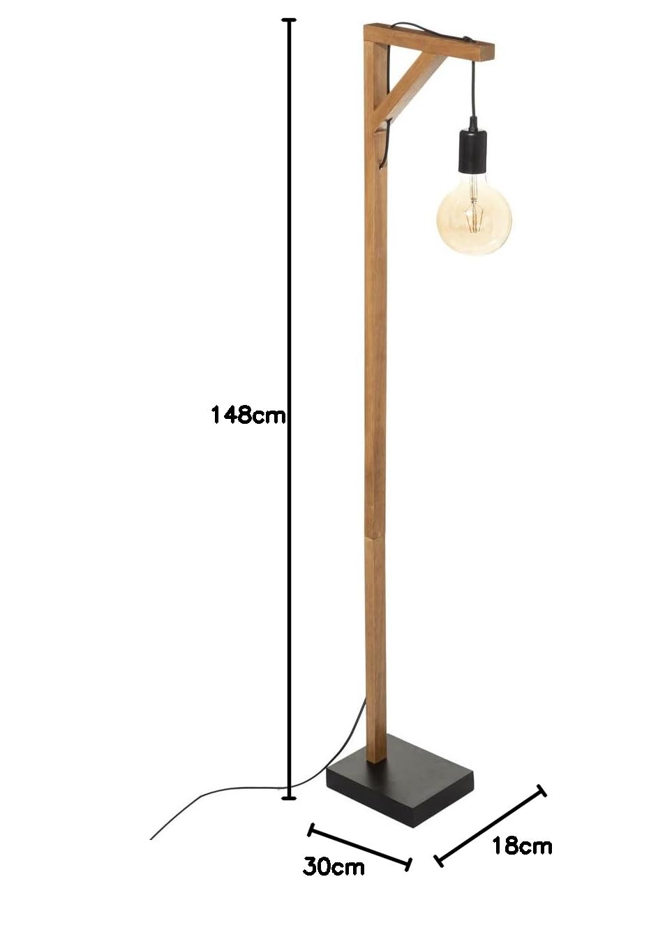 Atmosphera - Lámpara de pie «Wild» - madera H148 cm
