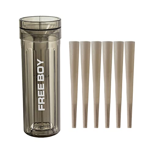 Free Boy Cone Loader–King Size Pre Roll Machine-Transparent Cone Loader,Stuffer,Filler - Includes 6 King Size Pre Rolled Cones (Black)