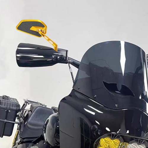 Image of Gold Motorcycle Carbon Fiber Rearview Mirrors for Harley Touring