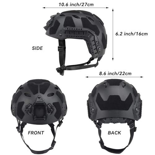 image for AOUTACC Lightweight Tactical Fast Helmet, Integrated Airsoft Helmet wi