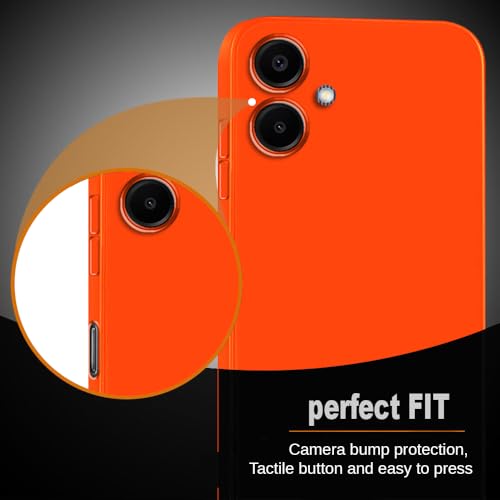 Image of Back Cover for Samsung Galaxy A06 4G / A06 5G | Full Camera Protection | Premium Liquid Silicon Case | Flexible Bumper Case for Samsung Galaxy A06 4G / A06 5G (Orange)