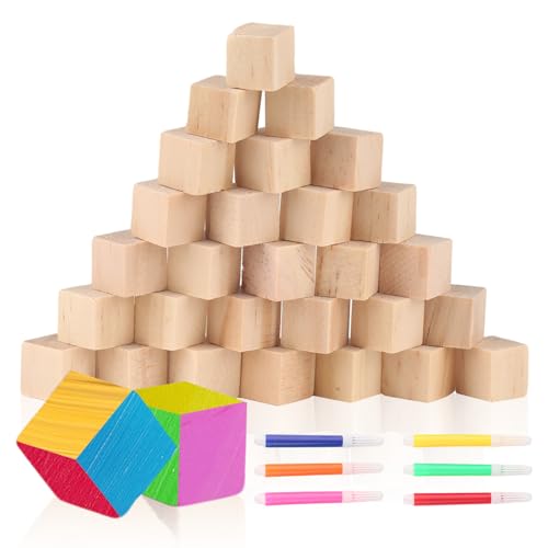 500 Stück Kleine Holzwürfel, 10mm Holzklötzchen zum Basteln, Holzklötze...