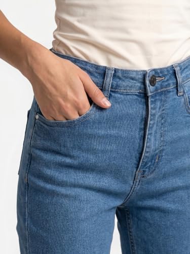 Image of Urbano Fashion Women's Mid Rise Bootcut Washed Jeans Stretchable