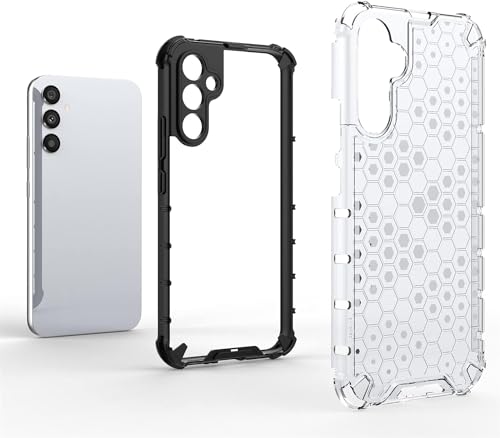 Image of Lustree TPU Honey Comb Armor Shock Proof Back Cover for for Samsung Galaxy A35 5G (Transparent)