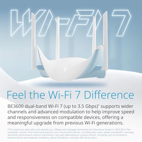 Image of D-Link BE3600 Dual-Band Wi-Fi 7 Smart Router (R36) 4 x 2.5 GbE Multi-Gig Ports, Self-Optimizing AI, Mesh, Parental Controls, Enhanced Security, 4-Stream, Alexa /Google Ready, App Setup