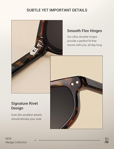 TIJN Vintage Cat Eye Sunglasses Women Retro Oval Frame UV400 Polarized Sun Glasses Lightweight Sunnies Small Face(Tortoise)