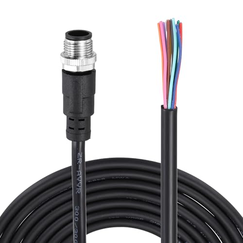 Connecteur M12 mâle droit 12 broches câble de 6m IP67 pour capteur industriel