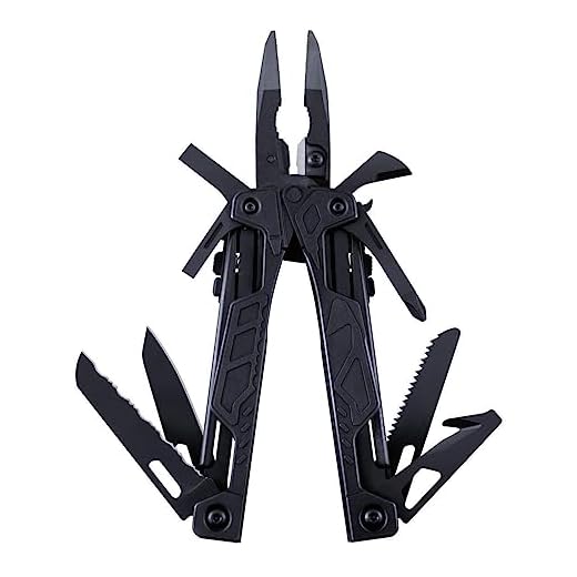 Leatherman OHT - Multiherramienta con 16 utensilios, incluyendo alicates de punta de resorte, llave para tanque de oxígeno y navajas 420HC, hechos en EE.UU., en negro con funda negra de molle