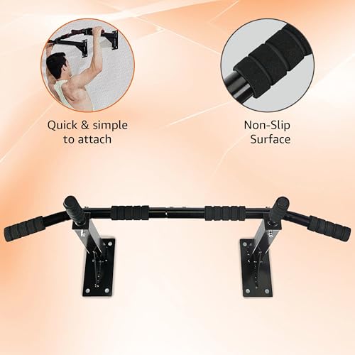 Amazon Basics Wall Mounted Pull-Up Bar, Black - Image 4