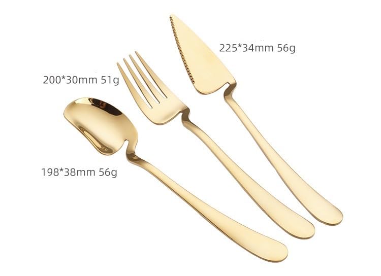 ONUIFIKE Silverware Set, 3/12/18/24/30/36 Pcs 304 Stainless Steel Creative Wall Hanging Knife, Fork And Spoon Novel Hotel Tableware Set Dessert Fork Cheese Knife Spoon, Home Cutlery Flatware Set(Gold