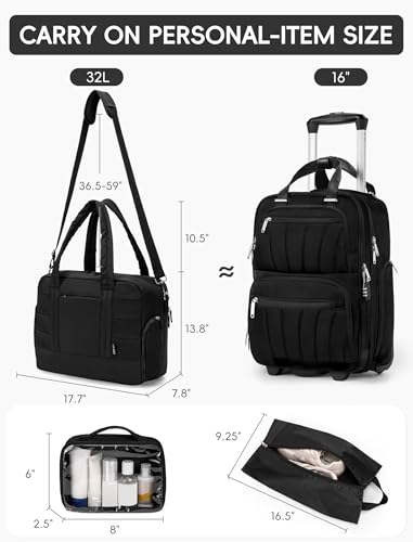 Image of CLUCI Weekender Travel Bag for Women Puffer Tote Bag Carry On Duffle Overnight Bags with Shoe Compartment