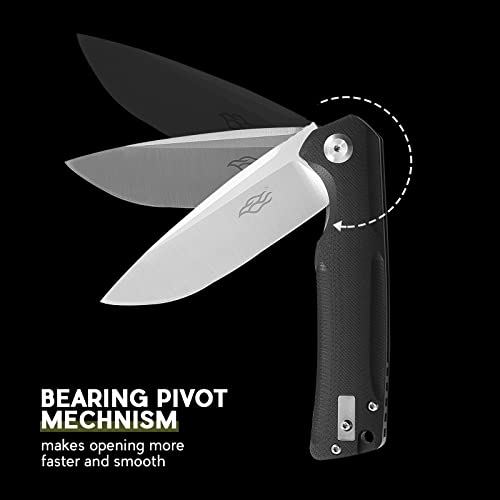 Firebird GANZO FH91-GB Ball Bearing Pocket Folding Knife D2 Steel Blade Ergonomic G10 Anti-Slip Handle with Clip Camping Fishing Hunting Outdoor Flipper EDC Pocket Knife (Green)