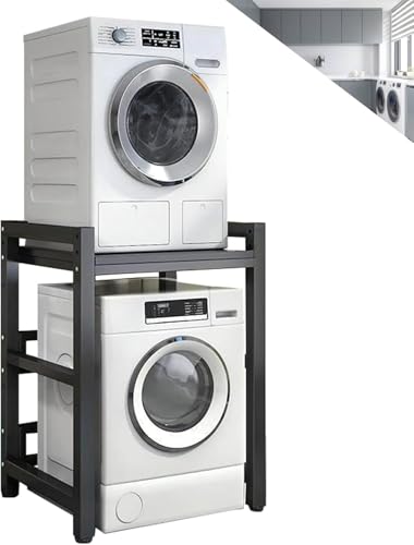 Adjustable Height Dryer Stand for Front Load Washer & Dryer, 400KG Capacity Stacking Kit, Space-Saving Rack for Small Kitchen or Bathroom, Portable Tumble Dryer Stand.