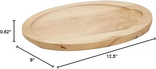 Miniatura 6 de Soro Essentials - Base de madera de fajita de forma ovalada - Base de madera para parrilla de fajita chisporroteada para fajita de 7 x 9.25