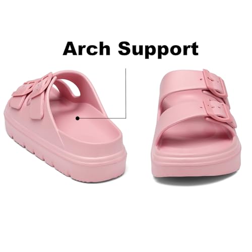 Image of TIKVAW Women's Platform & Wedge Sandals with Arch Support for Woman Slides Comfort Lightweight Outdoor Slippers Ultra Cushion