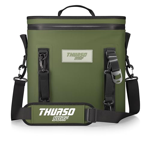 THURSO SURF Tragbarer Kühlrucksack für 24 Dosen — 48 Stunden Kühlleistung, Wasserdichter & Luftdichter Reißverschluss, Schwimmfähig für Strand, Reisen, Camping, Kajak & Paddleboard (Oliv)