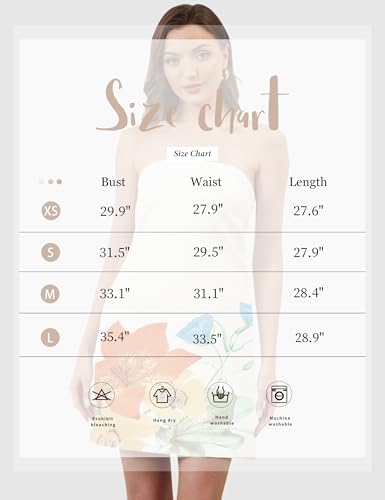 Image of TERIVEEK Women Strapless Linen Tube Mini Dress Summer Boho Beach Sundress
