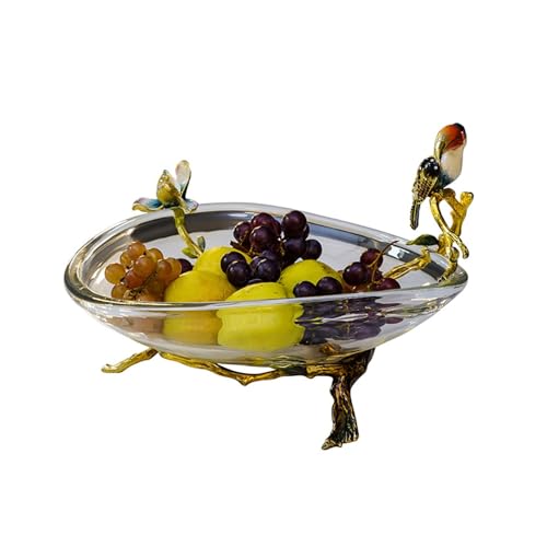 Platos de frutas de vidrio Plato de fruta de cristal de cristal, bandeja de dulces transparente simple y moderna, plato hondo moderno con patas creativas, pudín, bagatela, tazón for servir postre, pla